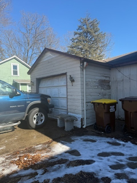 view of garage