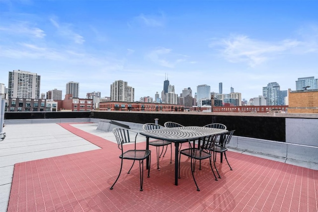 view of patio with a city view