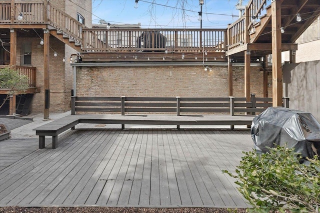 deck with area for grilling