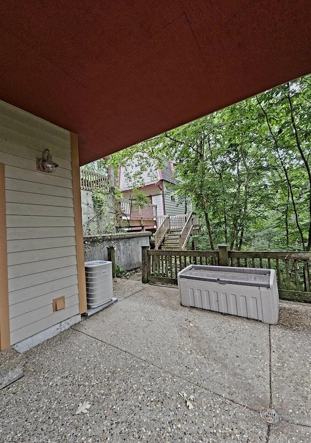 view of patio / terrace featuring central AC