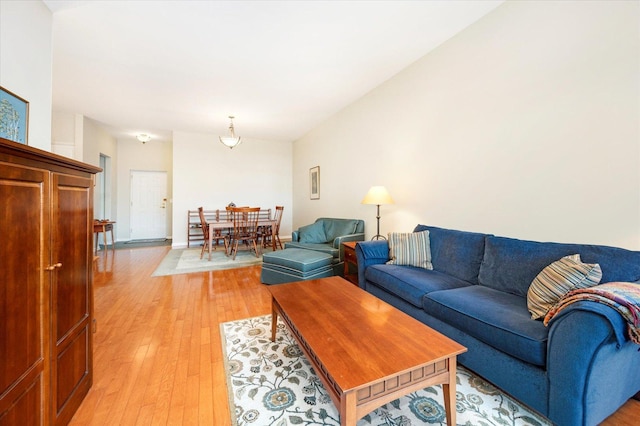 living area with light wood finished floors