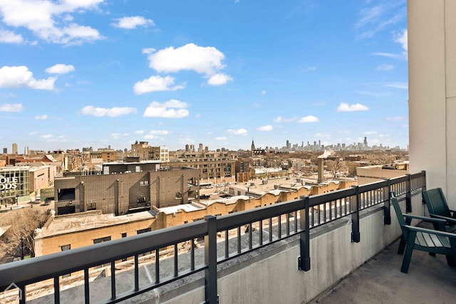 balcony with a view of city