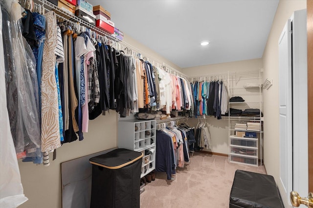 spacious closet with carpet flooring