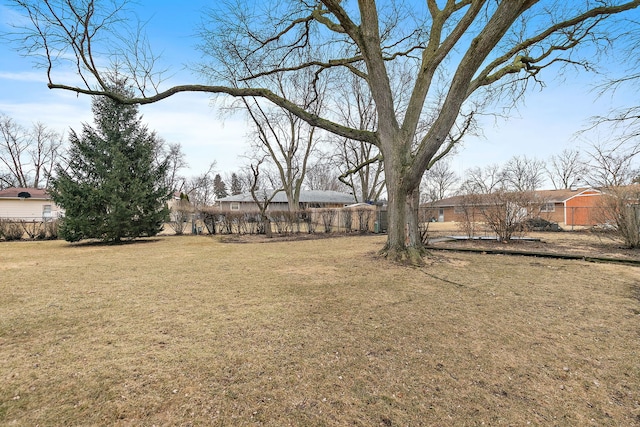 view of yard with fence