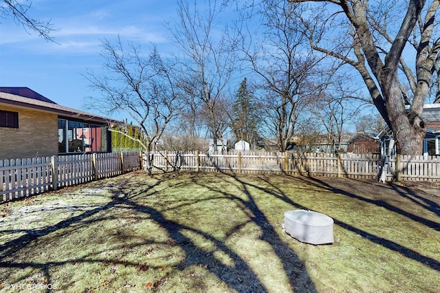 view of yard featuring fence private yard