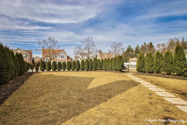 view of yard with fence