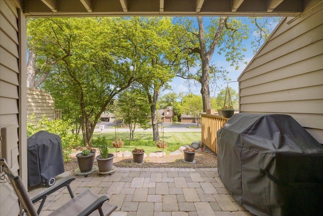 view of patio / terrace with a grill