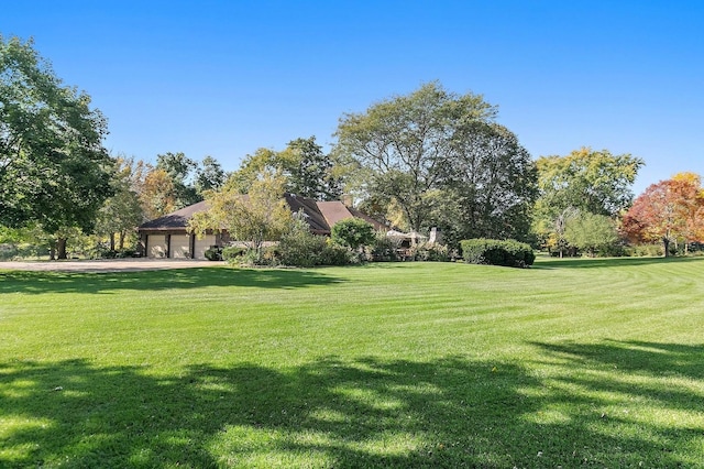 view of yard with an attached garage