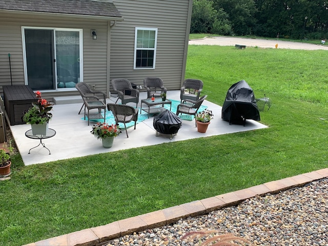 view of patio with area for grilling