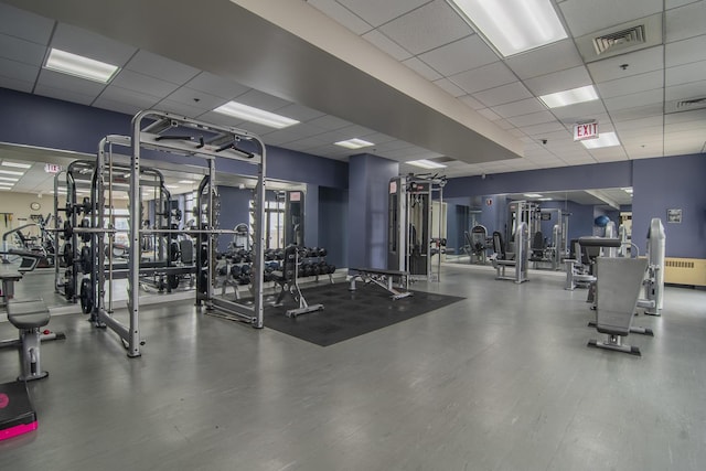 1322 S Prairie Ave Unit 1413, Chicago, IL 60605 - workout area featuring a drop ceiling and wood finished floors