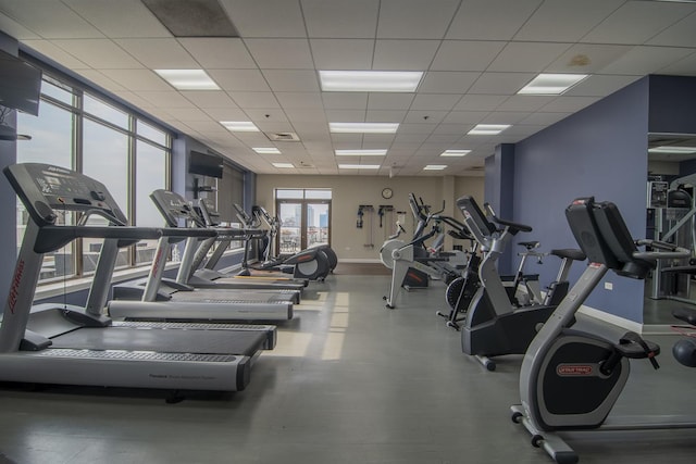 1322 S Prairie Ave Unit 1413, Chicago, IL 60605 - gym with baseboards and a paneled ceiling