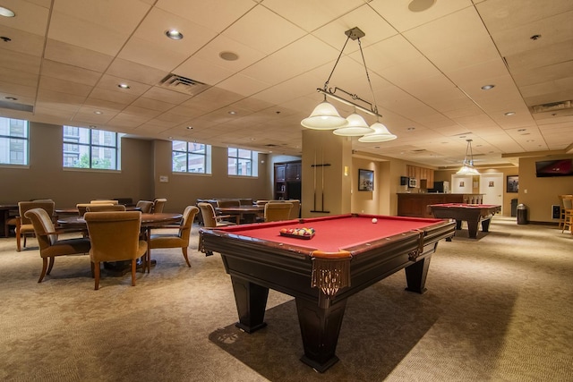 1322 S Prairie Ave Unit 1413, Chicago, IL 60605 - recreation room with carpet, billiards table, and recessed lighting