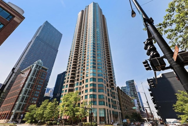 view of building exterior with a view of city