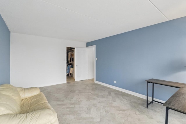 living room featuring baseboards