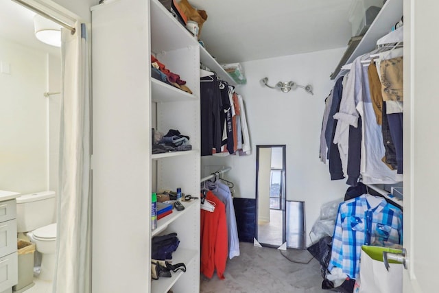 view of walk in closet