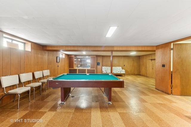 6938 W Jonquil Ter, Niles, IL 60714 - recreation room featuring wooden walls, tile patterned floors, and billiards
