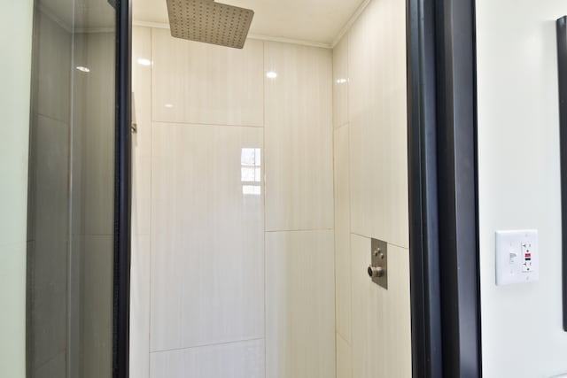 room details with a tile shower