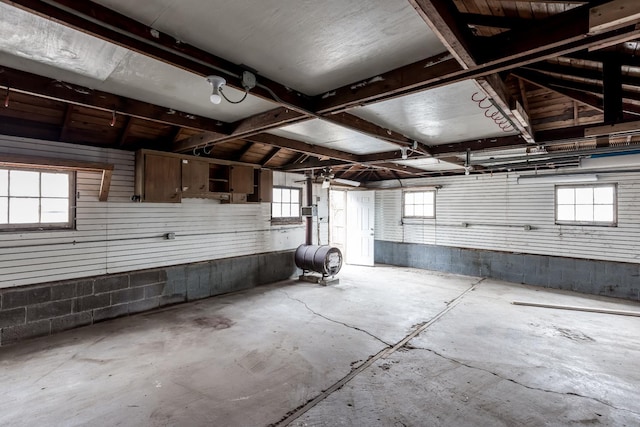 garage featuring heating fuel