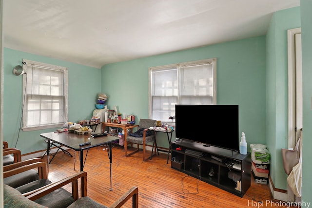 office area featuring wood-type flooring