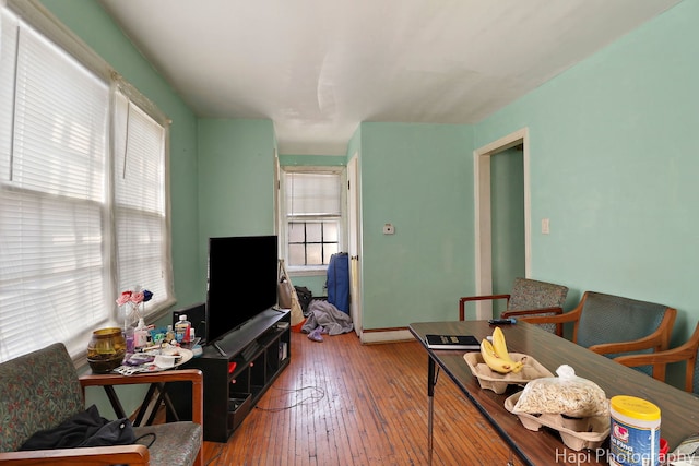 living room featuring hardwood / wood-style floors