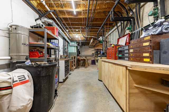 storage room with water heater