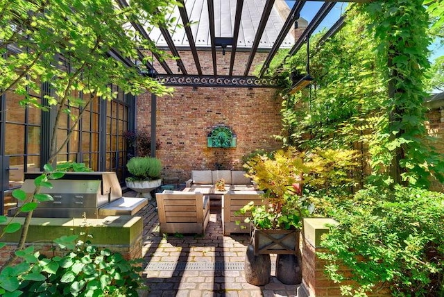 view of patio with an outdoor living space