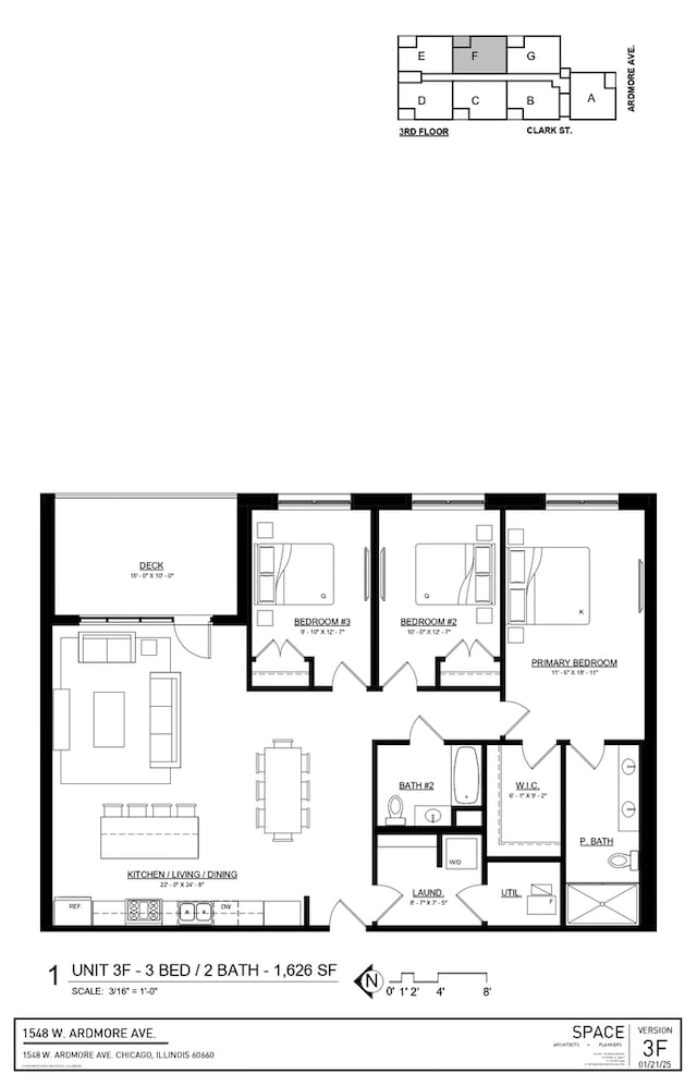 1548 W Ardmore Ave Unit 3F, Chicago, IL 60660 - view of property floor plan