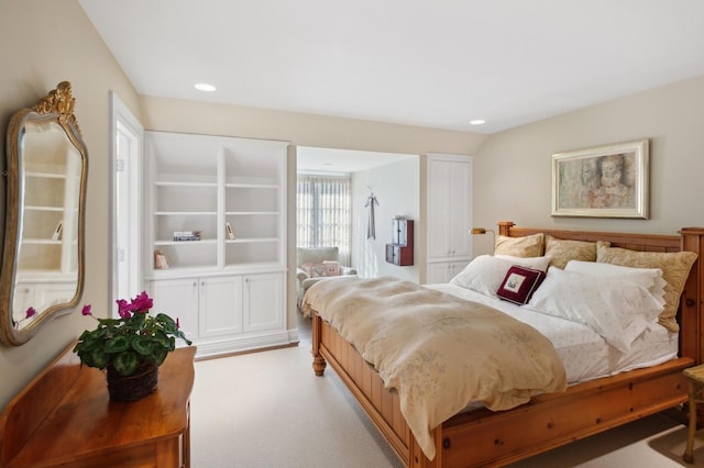 bedroom with recessed lighting