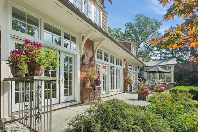 exterior space featuring a patio area and french doors