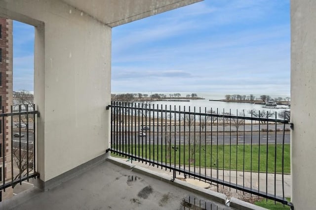 balcony with a water view