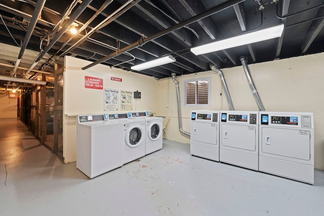 common laundry area with washing machine and dryer