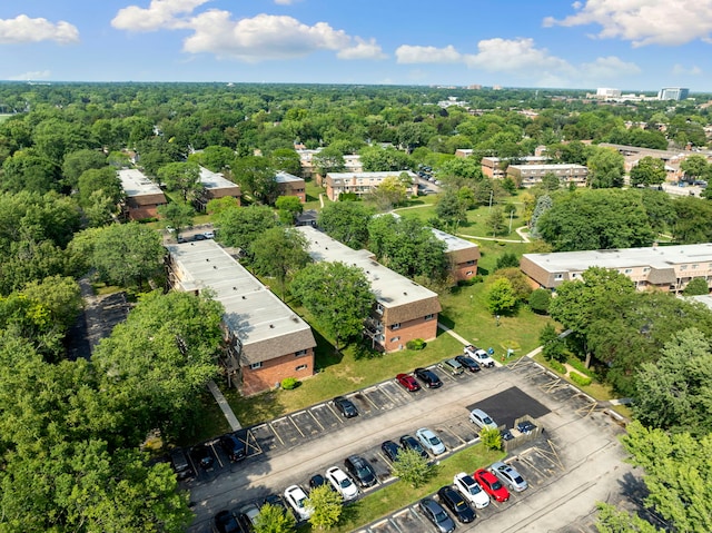 aerial view featuring a view of trees