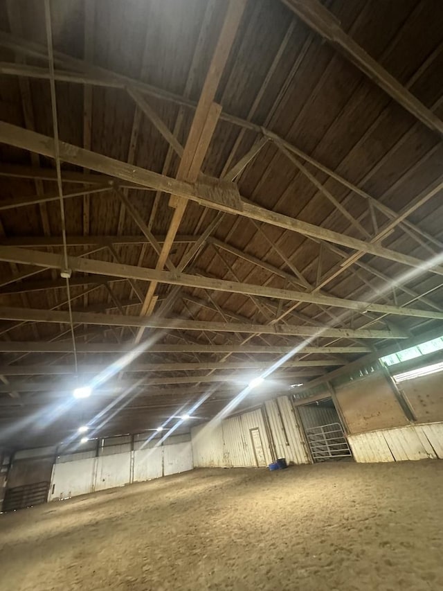 view of unfinished attic