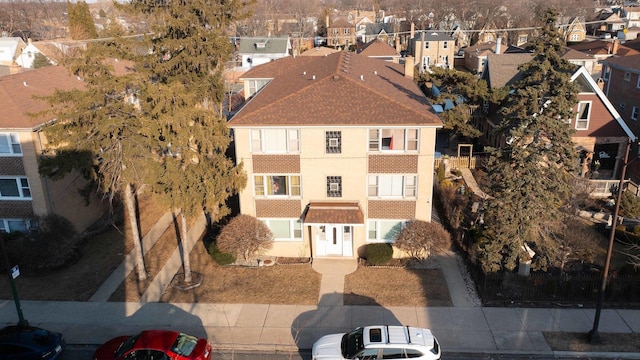 aerial view with a residential view