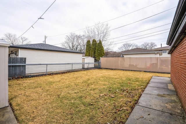 view of yard with fence