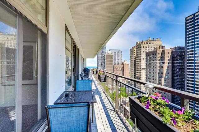 balcony with a city view