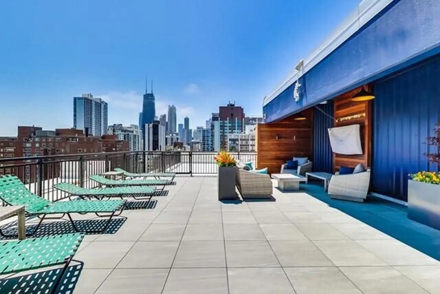 view of patio / terrace with a view of city