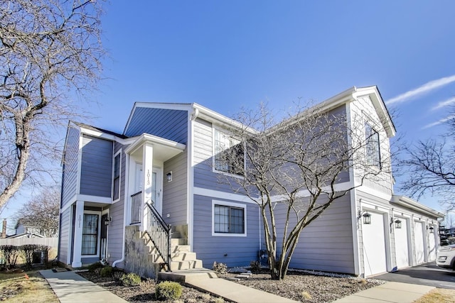 view of front of home with a garage