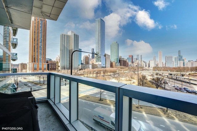 balcony featuring a view of city