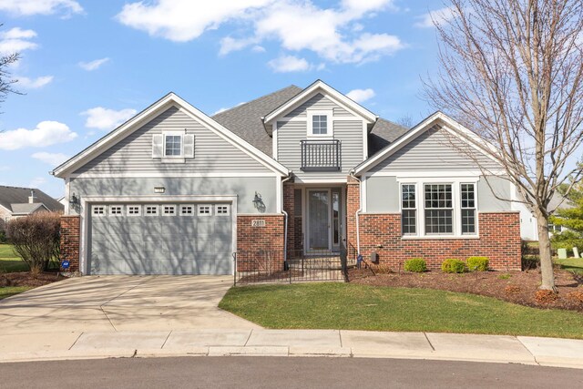 2811 Haven Ct, Naperville, IL 60564 - view of front facade with driveway, an attached garage, and brick siding