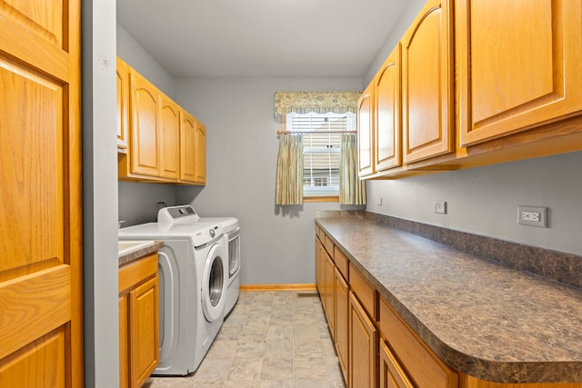 2811 Haven Ct, Naperville, IL 60564 - laundry area with baseboards, washing machine and clothes dryer, and cabinet space