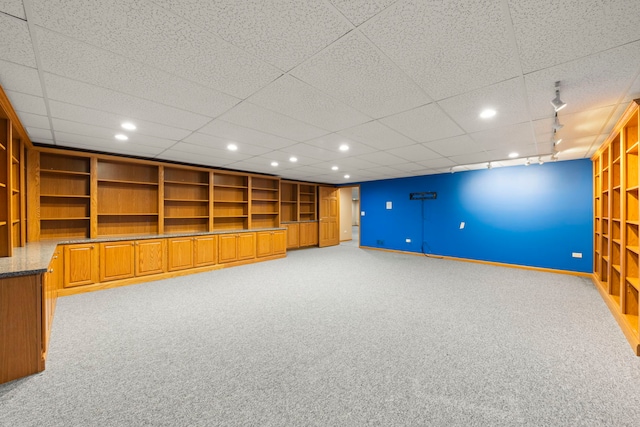 2811 Haven Ct, Naperville, IL 60564 - finished below grade area featuring baseboards, track lighting, recessed lighting, and light carpet