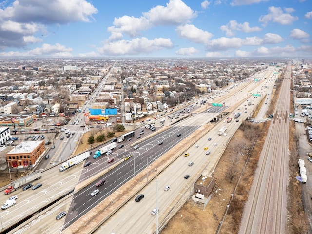 aerial view featuring a city view