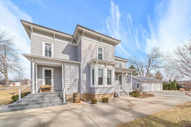 italianate home featuring a garage