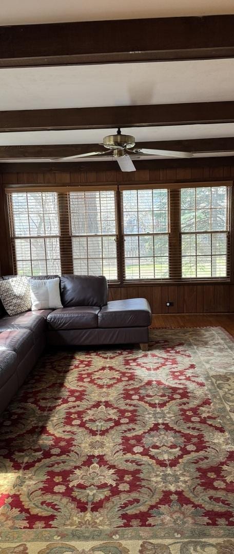 4036 Linden Ave, Western Springs, IL 60558 - living room with wooden walls and a wealth of natural light
