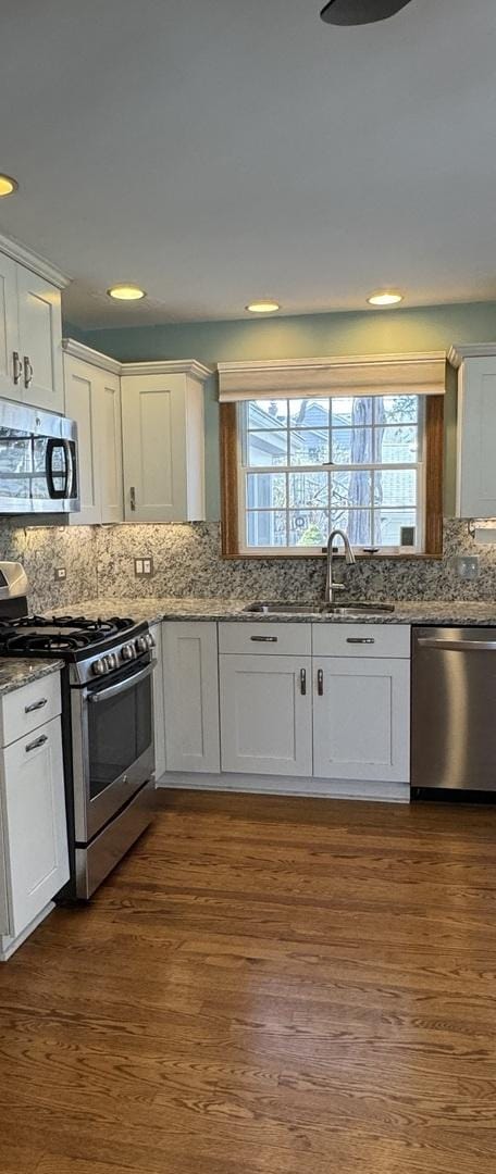 4036 Linden Ave, Western Springs, IL 60558 - kitchen featuring backsplash, a healthy amount of sunlight, stainless steel appliances, and a sink