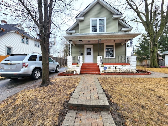 view of front of home with covered porch