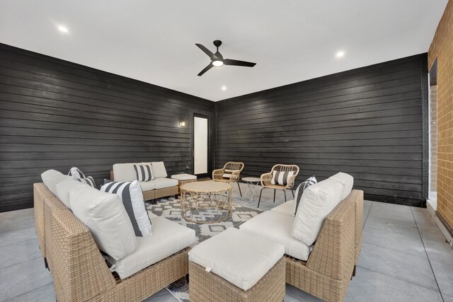 4343 N Richmond Ave Unit 1S, Chicago, IL 60618 - view of patio / terrace featuring outdoor lounge area and a ceiling fan