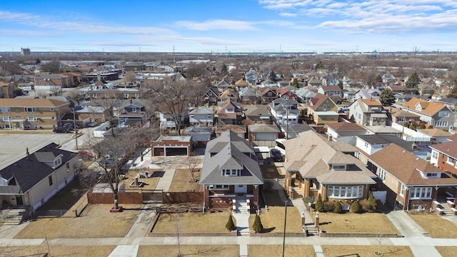 drone / aerial view with a residential view