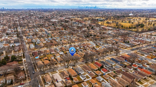 aerial view featuring a residential view